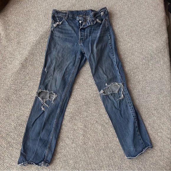 Gap Cheeky Straight High Rise Distressed Blue Jeans - Picture 1 of 5